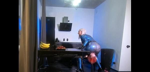  Latex Rubber Solo and FaceSitting Lesbians Video Home Vid